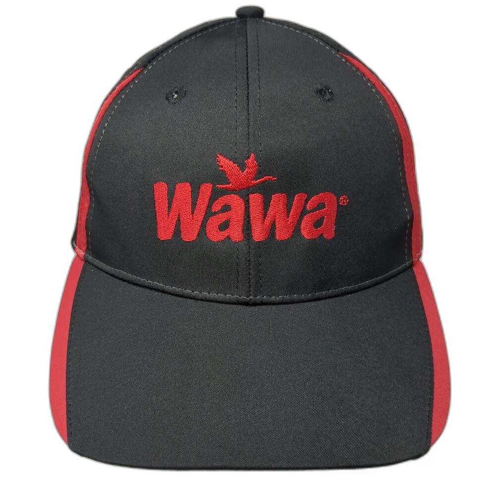 Wawa Baseball Cap Black One Size Polyester Strapback Red Goose Embroidered Hat